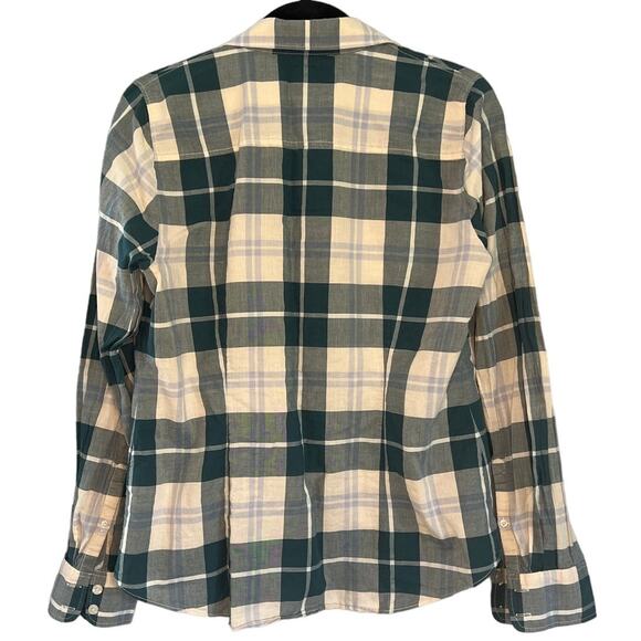 J CREW Women's plaid button down perfect fit long sleeve top - Picture 4 of 4